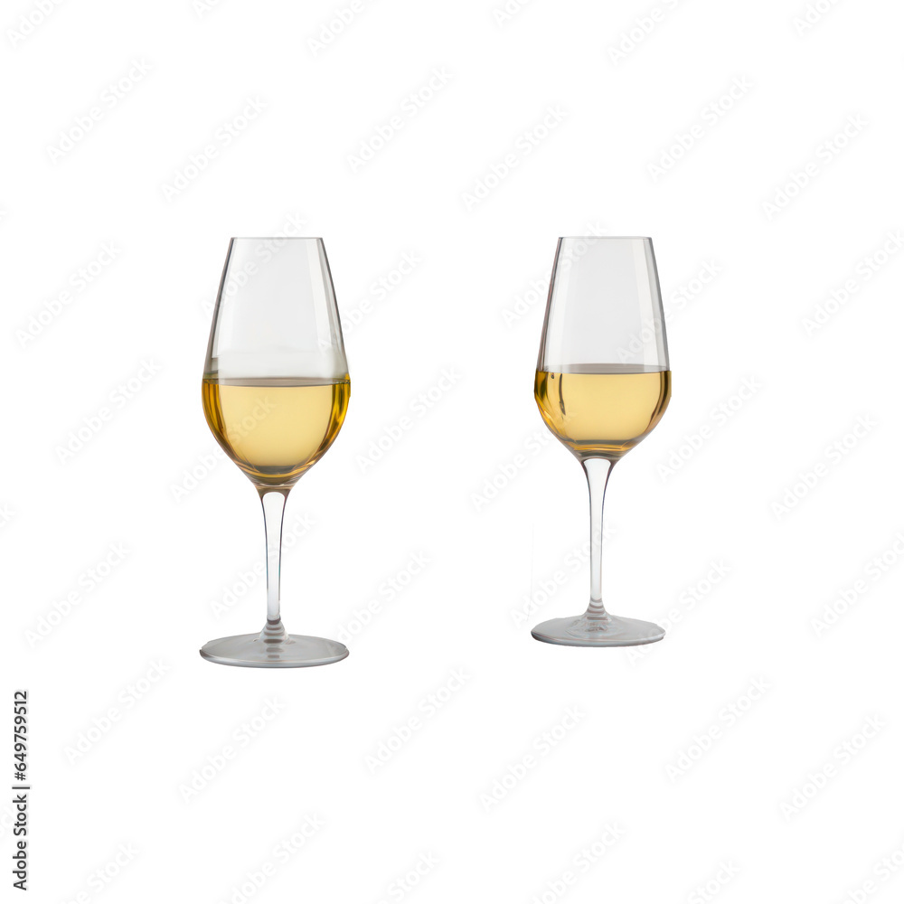 Glass of wine, transparent background