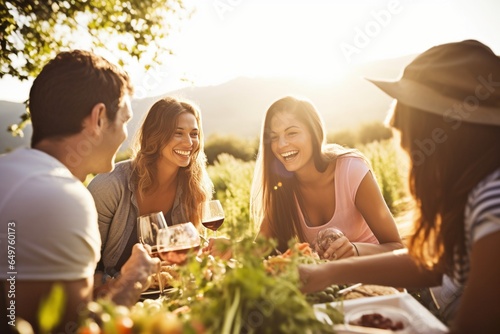 group of friends and family enjoy picnic fun and laughter