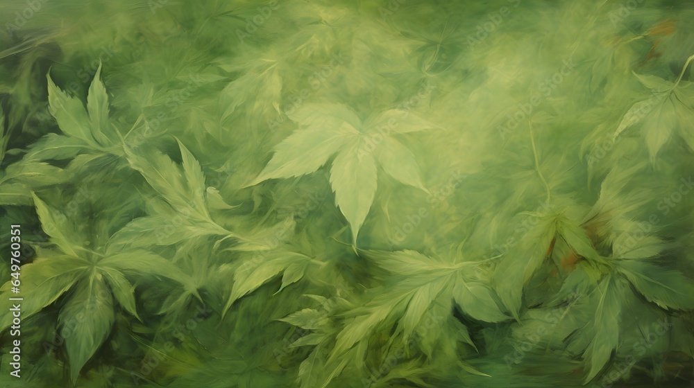 Cannabis background wallpaper design, weed, ganja, marihuana, green hemp bud, leaf - obrazy, fototapety, plakaty 