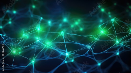 ai digital neuron network illustration data background, blue system, futuristic connection ai digital neuron network © sevector