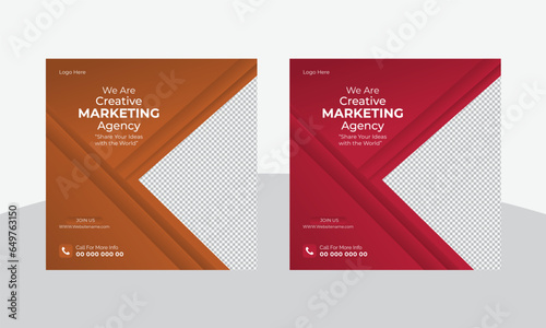 Modern and creative client testimonial social media post design Customer service feedback review social media post or web banner with color variation template Suitable for social media post Vector
