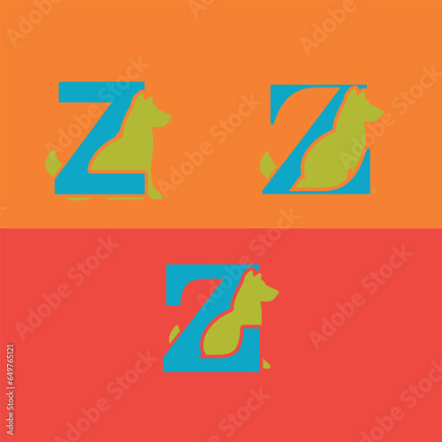 Initials Logo Design Alphabet Letter z Dog Logo Design Concept