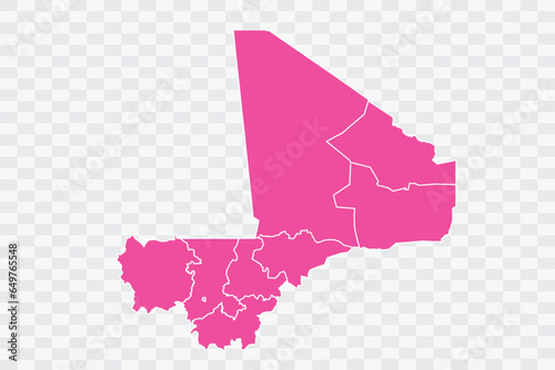 Mali Map Fuscia Color Background quality files png