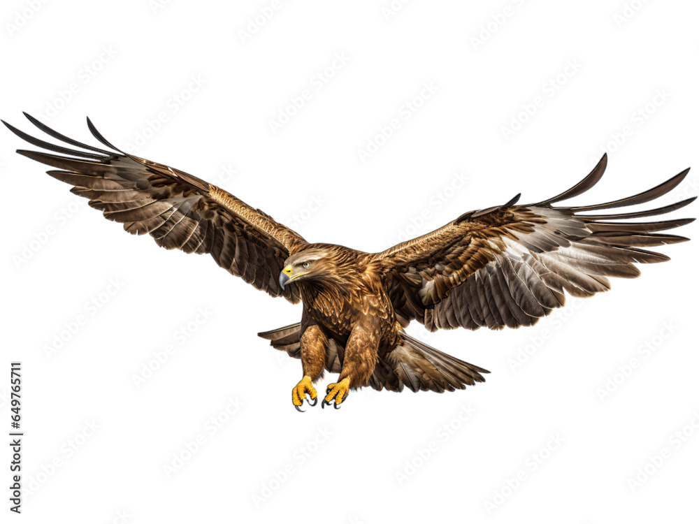Fototapeta premium Golden Eagle Hunting, No Background