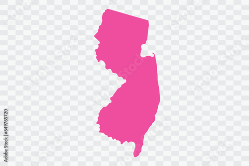 NEW JERSEY Map Fuscia Color Background quality files png