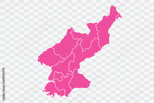 North Korea Map Fuscia Color Background quality files png