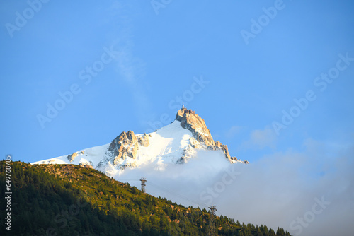 Amazing view on Monte Bianco mountains range with with Monblan on background. Vallon de Berard Nature Preserve, Chamonix, Graian Alps. Landscape photography photo