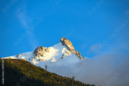 Amazing view on Monte Bianco mountains range with with Monblan on background. Vallon de Berard Nature Preserve, Chamonix, Graian Alps. Landscape photography photo