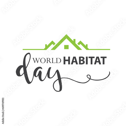 World Habitat Day, vector, sticker, icon.