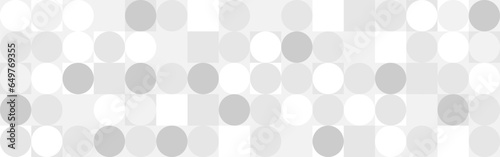 Seamless gray checkered pattern for textiles and wallpapers in 70s and 60s retro style. White geometric mosaic pattern in trendy scandinavian style with circles and squares.