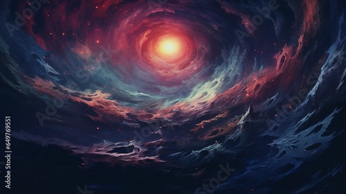 "Swirling colors in the night sky."