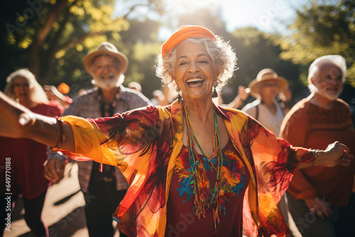 photo featuring seniors participating in various active pursuits like dancing, yoga, or sports, promoting the importance of an active and healthy lifestyle in later years