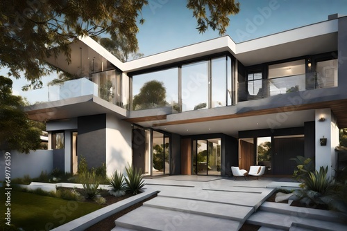 luxury home in the morning generated by AI technology
