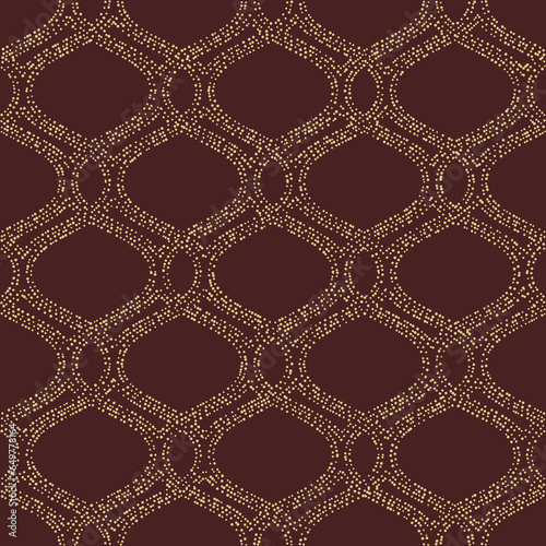 Seamless ornament. Modern dotted golden background. Geometric modern dotted pattern