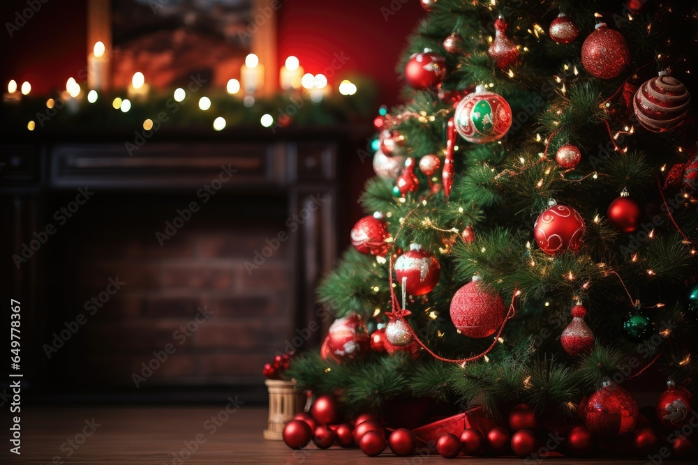 A decorated Christmas tree is a key element in setting the holiday ambiance.  presents various Christmas tree decoration items and home decor ideas using them. Enjoy special  Generative AI