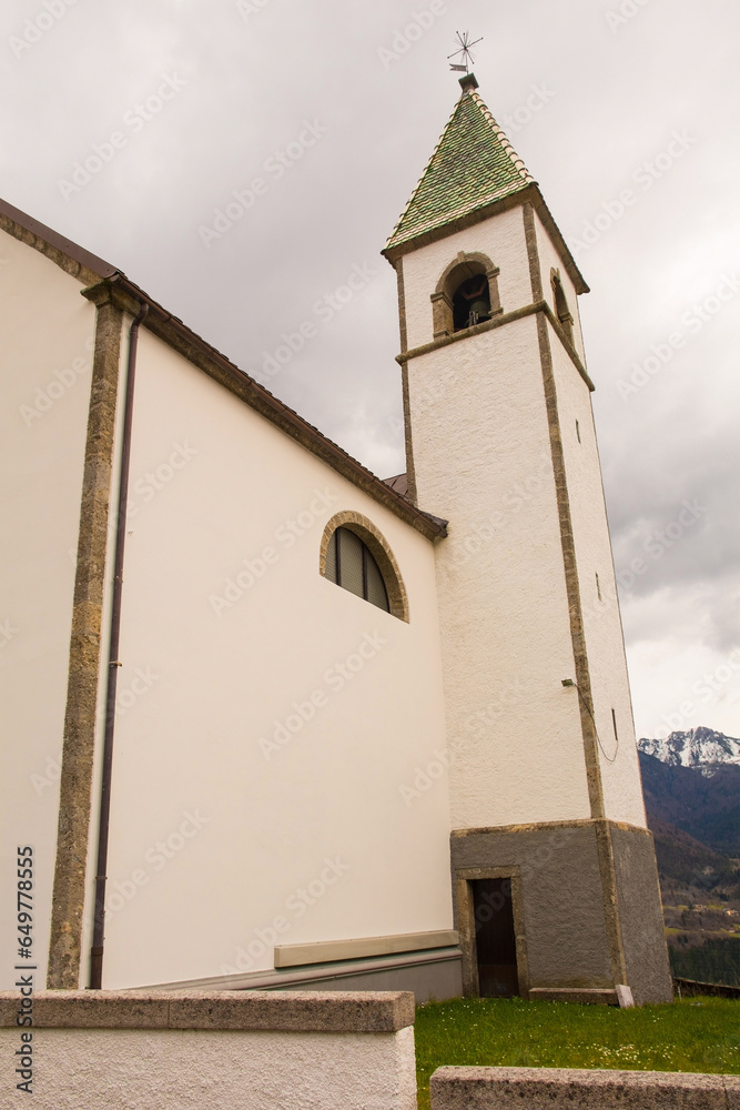 Chiesa di Sant'Odorico - Church of Saint Odoric of Pordenone - in the historic mountain village of Ovasta in Carnia, Udine Province, Friuli-Venezia Giulia, north east Italy