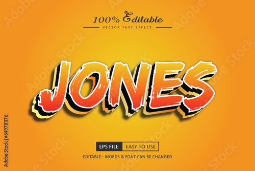Jones editable 3d text effect style