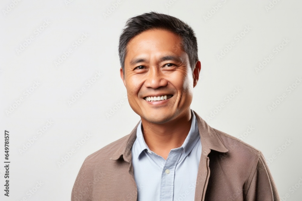 Cheerful adult with joyful smile in studio portrait Cheerful adult with joyful smile in studio portrait