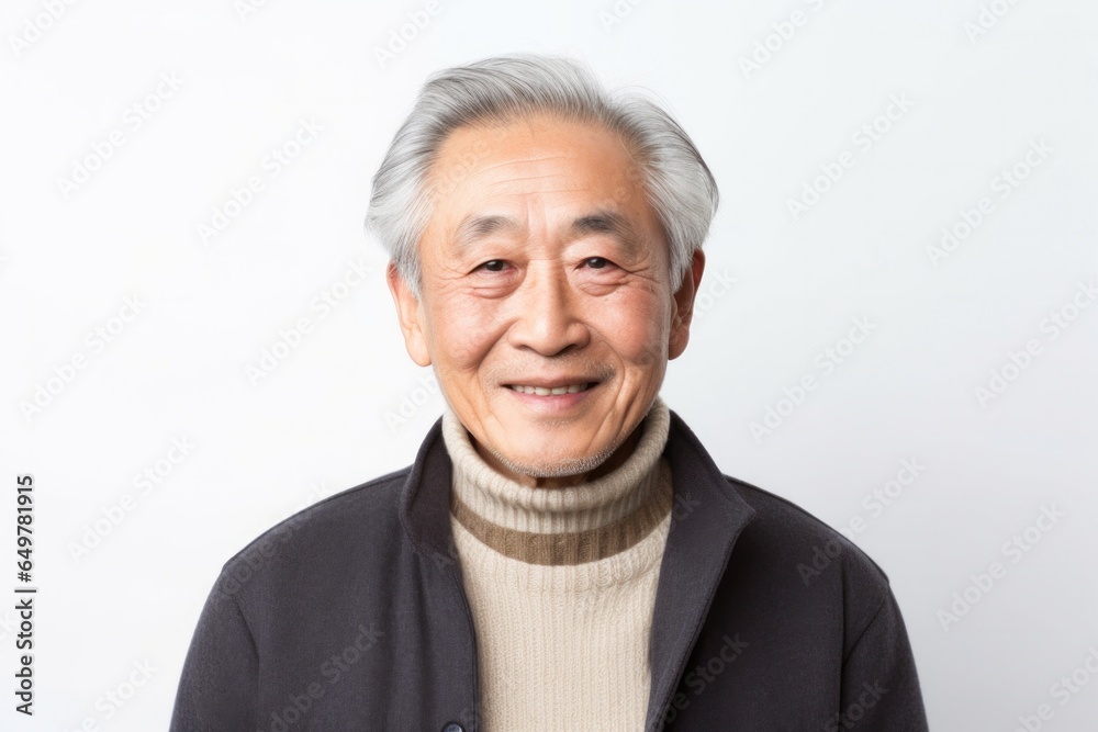 Cheerful senior man with gray hair smiling in white background Cheerful senior man with gray hair smiling in white background