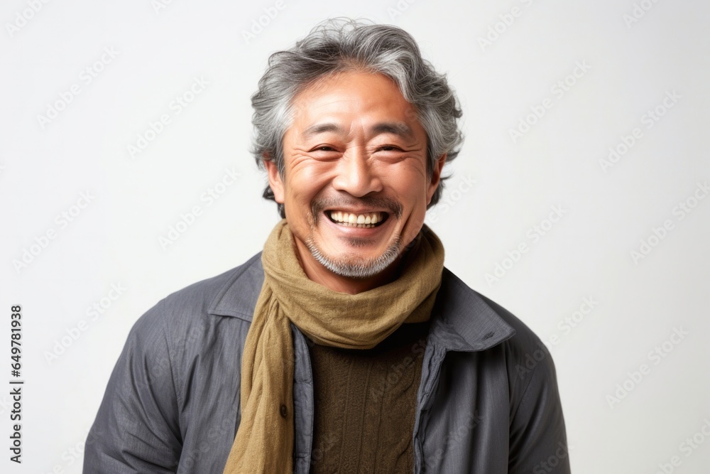 Cheerful senior man smiling with delight, headshot portrait on white background Cheerful senior man smiling with delight, headshot portrait on white background