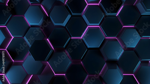 Abstract technological hexagons background.