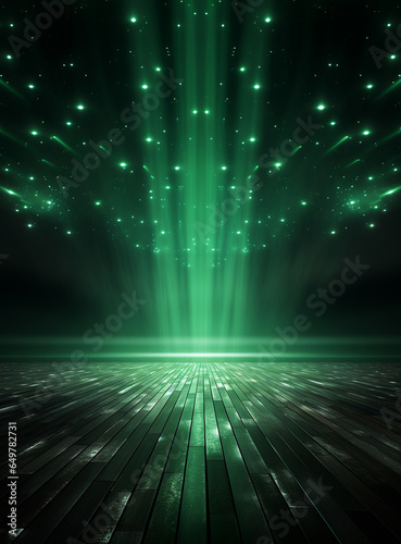 Ai Generated Backdrop With Illumination Of Green Spotlights For Flyers realistic image ultra hd high design 