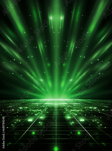 Ai Generated Backdrop With Illumination Of Green Spotlights For Flyers realistic image ultra hd high design
