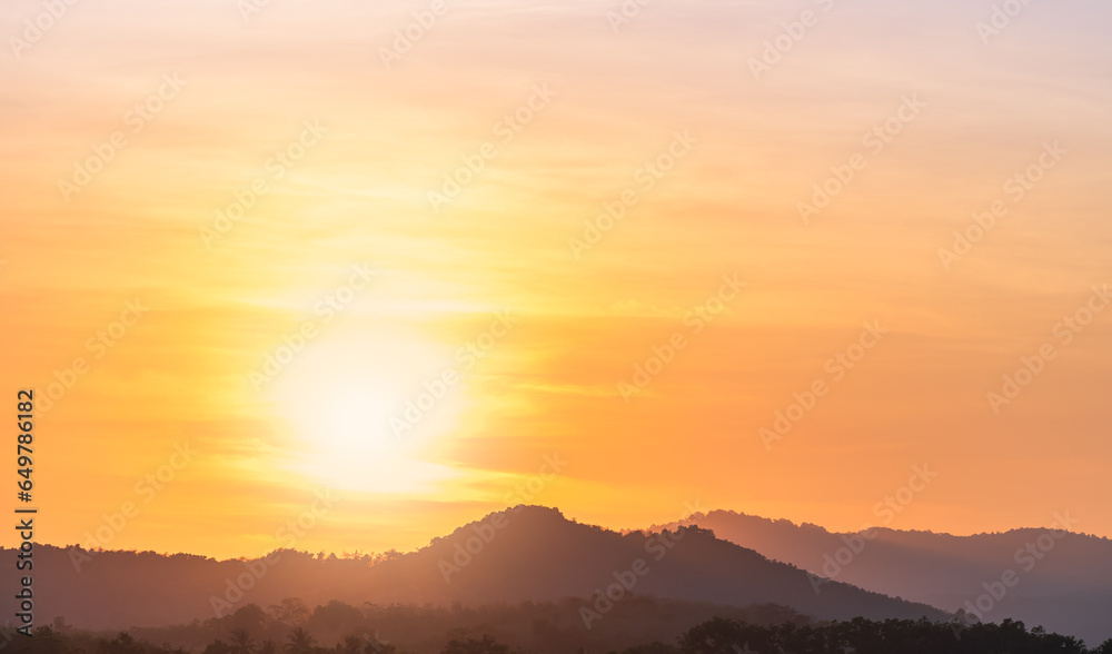 sunset over the mountains