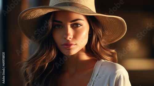 Woman in hat, medium close-up.