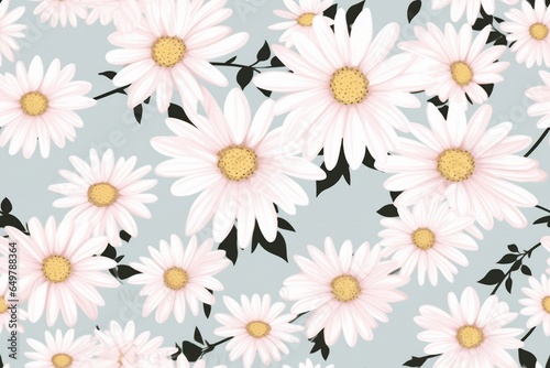 Daisy flower vector seamless pattern illusration floral background. generative ai.