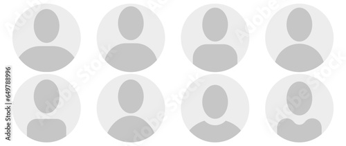 Vector flat illustration in grayscale. Avatar, user profile, person icon, gender neutral silhouette, profile picture. Suitable for social media profiles, icons, screensavers and as a template.