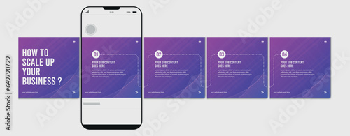 Set of Linkedin Carousel Post, editable social media Instagram carousel post, modern and creative business carousel post template, eps 10.