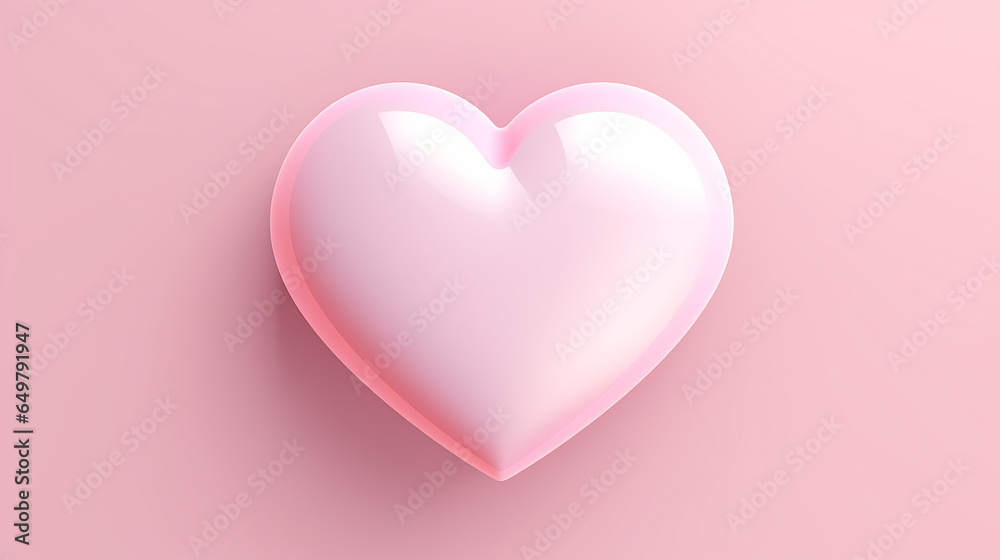 Background of 3D Heart Shape in Pink Created with Generative AI Technology