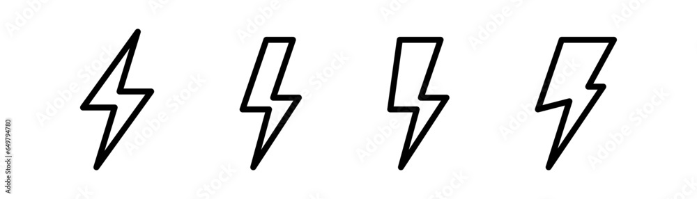 Thunderbolt icon in line. Flash symbol. Outline lightning icon. Thunderbolt icons in line. Flash sign. Outline charge symbol. Stock vector illustration Thunderbolt icon in line. Flash symbol. Outline lightning icon. Thunderbolt icons in line. Flash sign. Outline charge symbol. Stock vector illustration