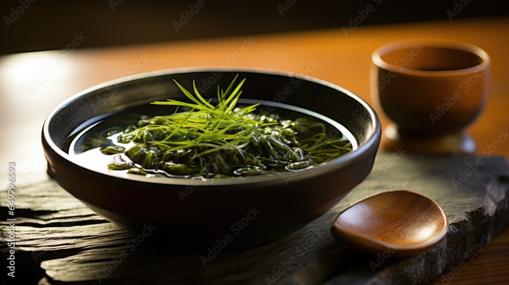 Wakame Seaweed Salad. A beautifully presented dish that brings out the texture and flavor of algae. Wakame Seaweed Salad. A beautifully presented dish that brings out the texture and flavor of algae.