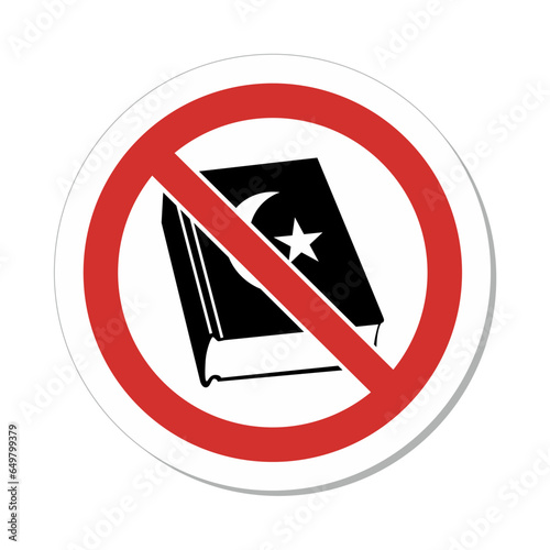 ISO Prohibition Circular Sign: No Religion Symbol photo