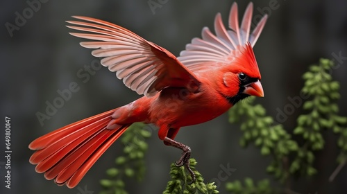 Northern Cardinal coming in for a landing. © ABULKALAM