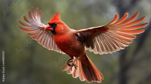 Northern Cardinal coming in for a landing. photo