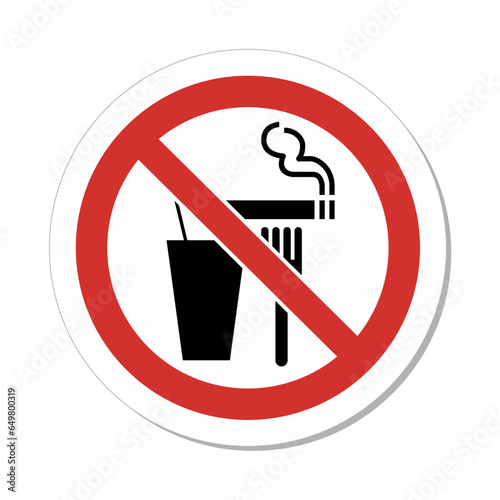 ISO Prohibition Sign: Do Not Eat, Drink Or Smoke Symbol