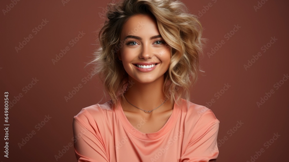 Friendly woman smiling