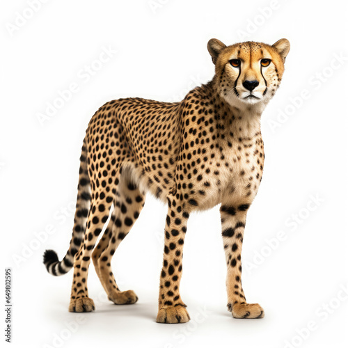 Cheetah on White background  HD