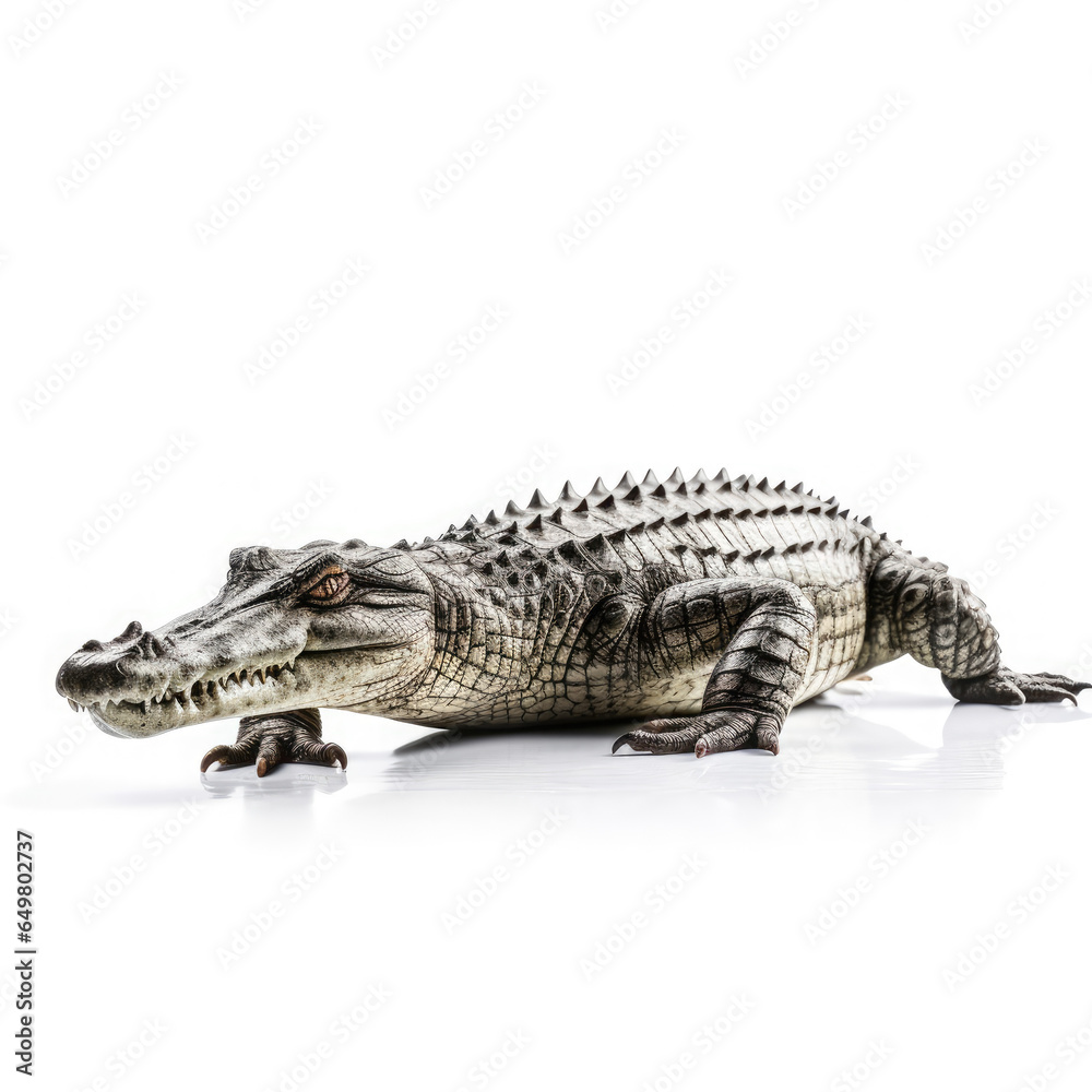 Fototapeta premium Crocodile on White background, HD