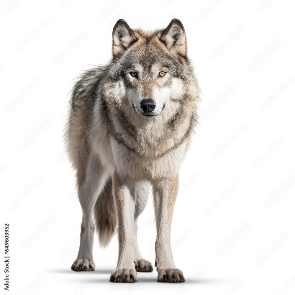 Wolf on White background, HD