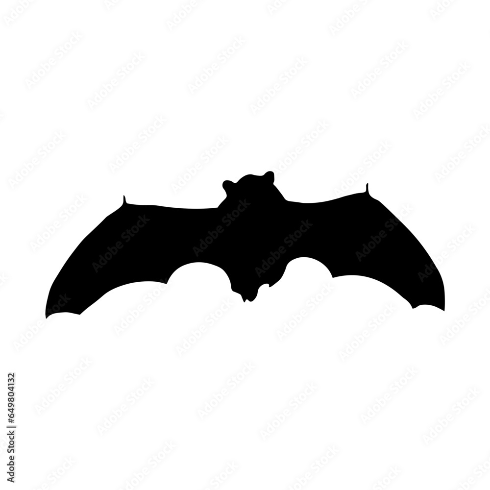 Halloween Bat Silhouette with Flat Design. Vector Illustration