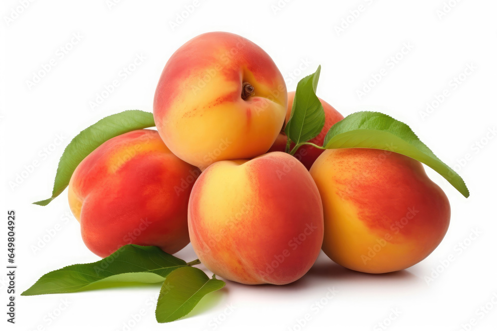 Peach Fruit on White background, HD