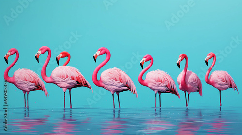 pink flamingo on a water