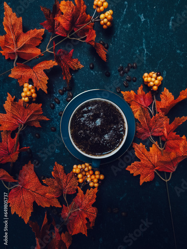 Autumn black coffe	