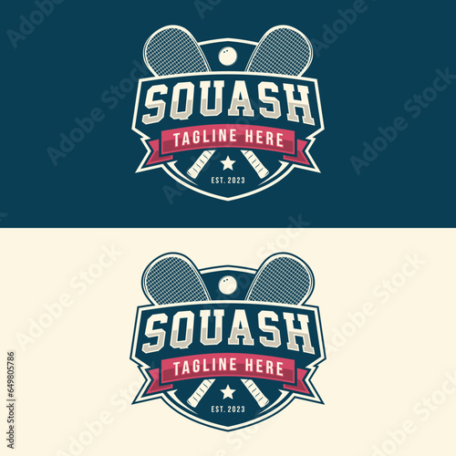 Squash badge logo in modern style, Vector illustration