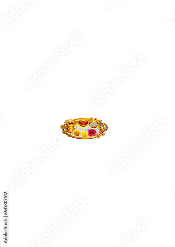artistic creative detailed indian pooja thali