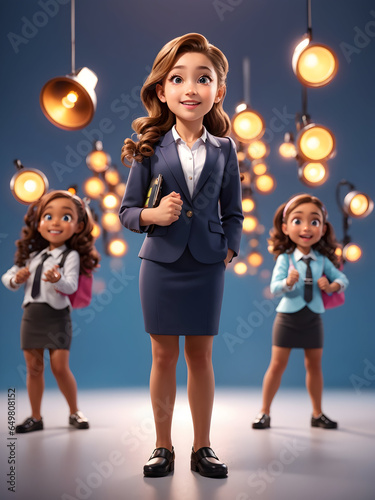 Three Girls 3D Rendered Realistic Character, Generative AI
